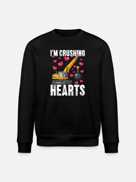 Crushing Hearts Crane - Stanley/Stella ROLLER Unisex Organic Sweatshirt - black