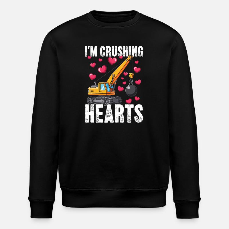 Crushing Hearts Crane - Stanley/Stella ROLLER Unisex Organic Sweatshirt - black