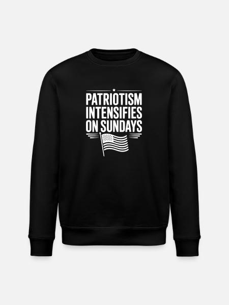 Patriotism Intensifies on Sundays - Stanley/Stella ROLLER Unisex Organic Sweatshirt - black