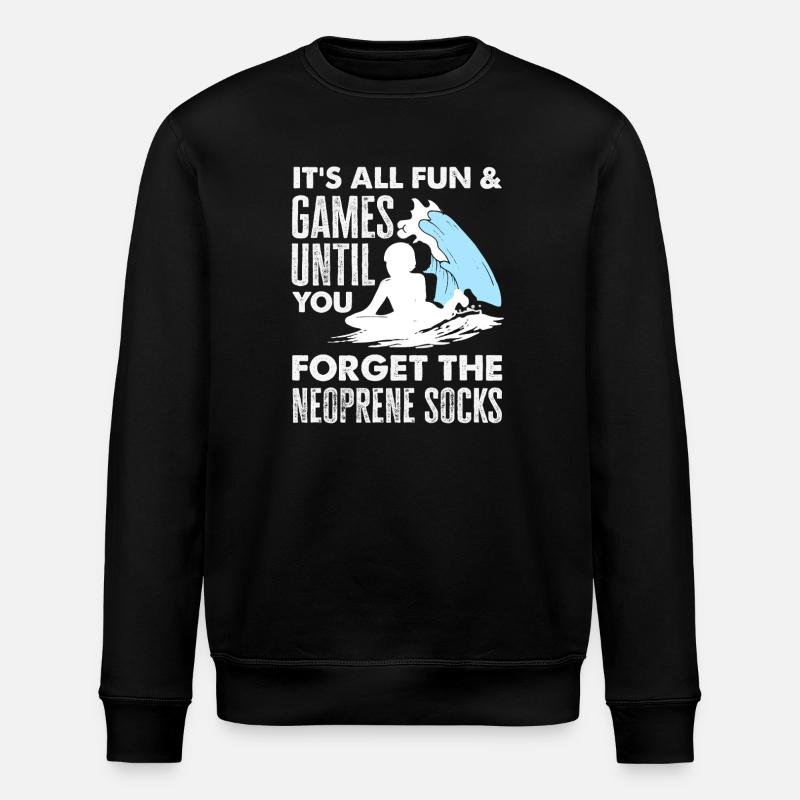 Surfing Surfboarder Bodyboarder - Stanley/Stella ROLLER Unisex Organic Sweatshirt - black