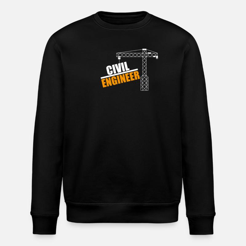 Bauingenieur Kran Motiv - Stanley/Stella Unisex Bio-Sweatshirt ROLLER - Schwarz