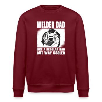 Schweißer Spruch Geschenke Für Metallbauer  - Stanley/Stella Unisex Bio-Sweatshirt ROLLER - Burgunderrot - Vorne - Nik (191cm)