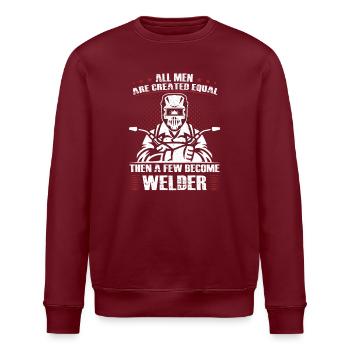 Welder Saying Gifts for Metalworkers - Stanley/Stella ROLLER Unisex Organic Sweatshirt - burgundy - Front - Nik (191cm)
