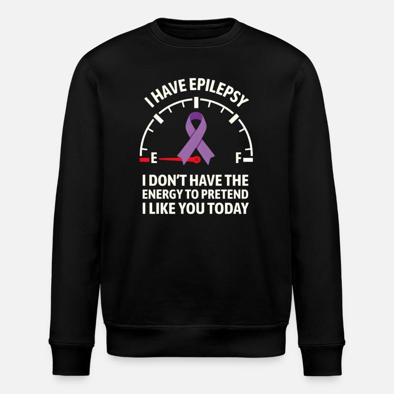 Epilepsie-Bewusstsein-Energie-Anzeigeband - Stanley/Stella Unisex Bio-Sweatshirt ROLLER - Schwarz