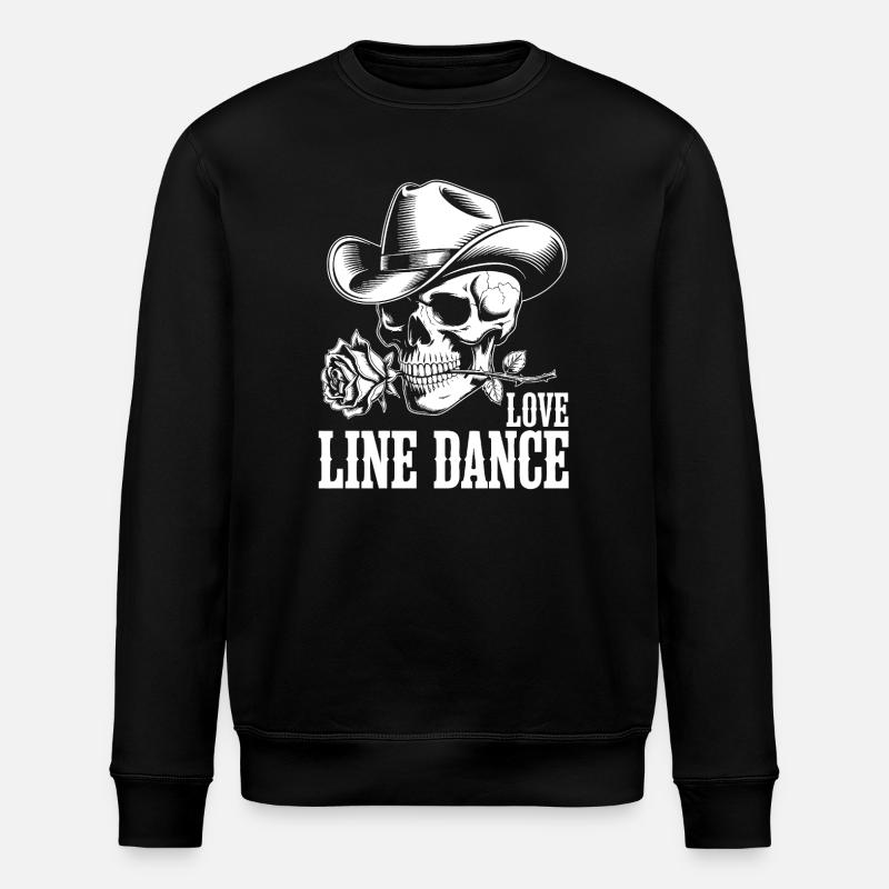 Bone Cowboy Love Line Dance - Stanley/Stella ROLLER Unisex Organic Sweatshirt - black