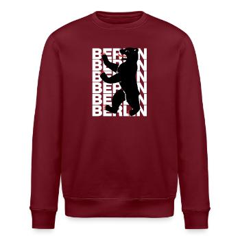 BERLINER BÄR POWER! BERLINLIEBE HAUPTSTADT - Stanley/Stella Unisex Bio-Sweatshirt ROLLER - Burgunderrot - Vorne - Nik (191cm)