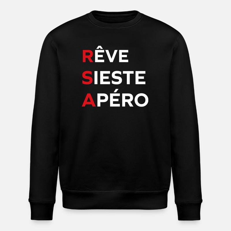 Träume Nickerchen Aperitif rsa - Stanley/Stella Unisex Bio-Sweatshirt ROLLER - Schwarz