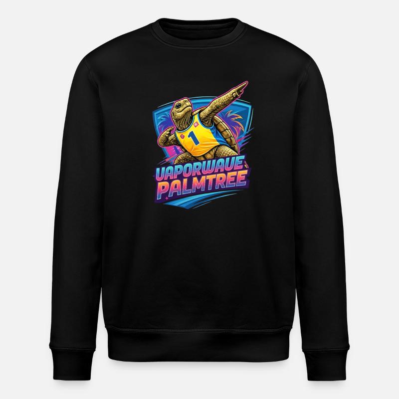 Palmier Tortue Néon - Sweat bio ROLLER Stanley/Stella Unisexe - noir