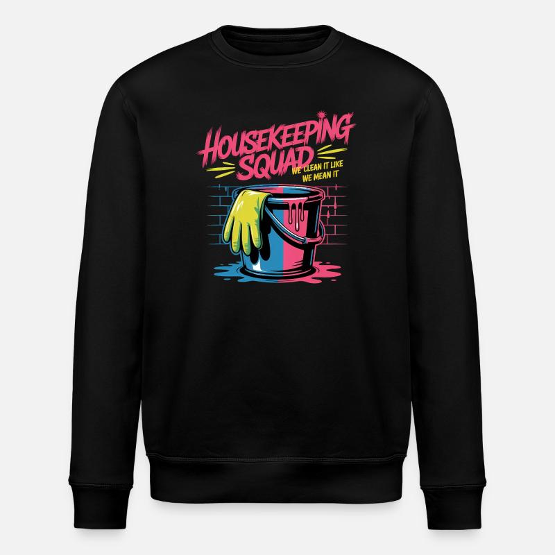 Lustiges Putzen Design - Stanley/Stella Unisex Bio-Sweatshirt ROLLER - Schwarz