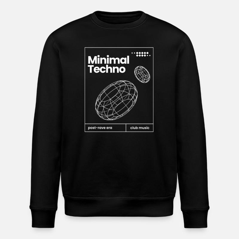 Minimal-Techno-Musik-Sphären-Design - Stanley/Stella Unisex Bio-Sweatshirt ROLLER - Schwarz