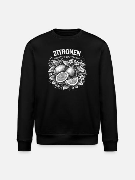 Lemons illustration in black and white - Stanley/Stella ROLLER Unisex Organic Sweatshirt - black