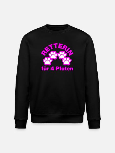 RETTERIN FÜR 4 PFOTEN! 🐾TIERLIEBE - Stanley/Stella Unisex Bio-Sweatshirt ROLLER - Schwarz