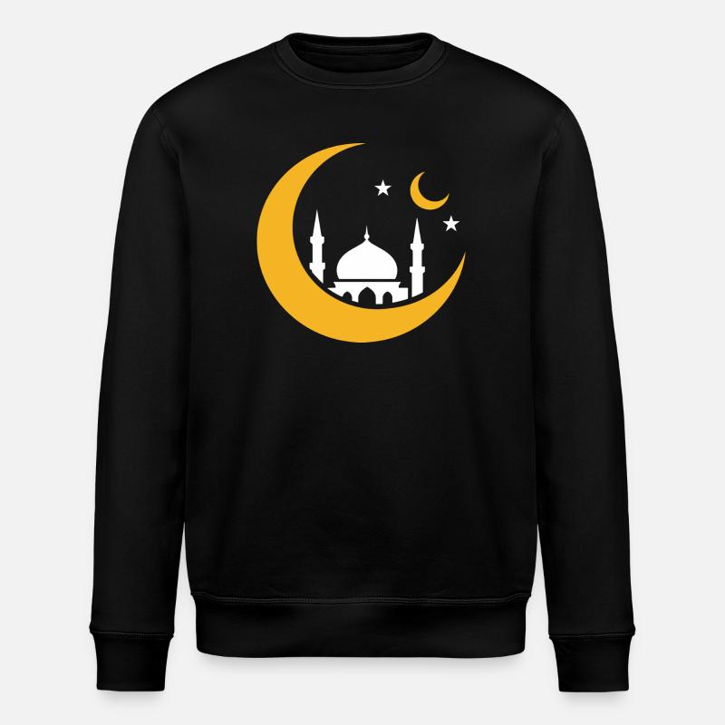 Islam Crescent Moon Mosque Silhouette - Stanley/Stella ROLLER Unisex Organic Sweatshirt - black