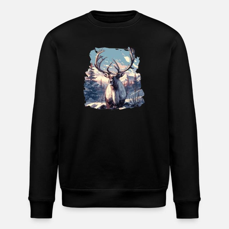 Reindeer Reindeer - Stanley/Stella ROLLER Unisex Organic Sweatshirt - black