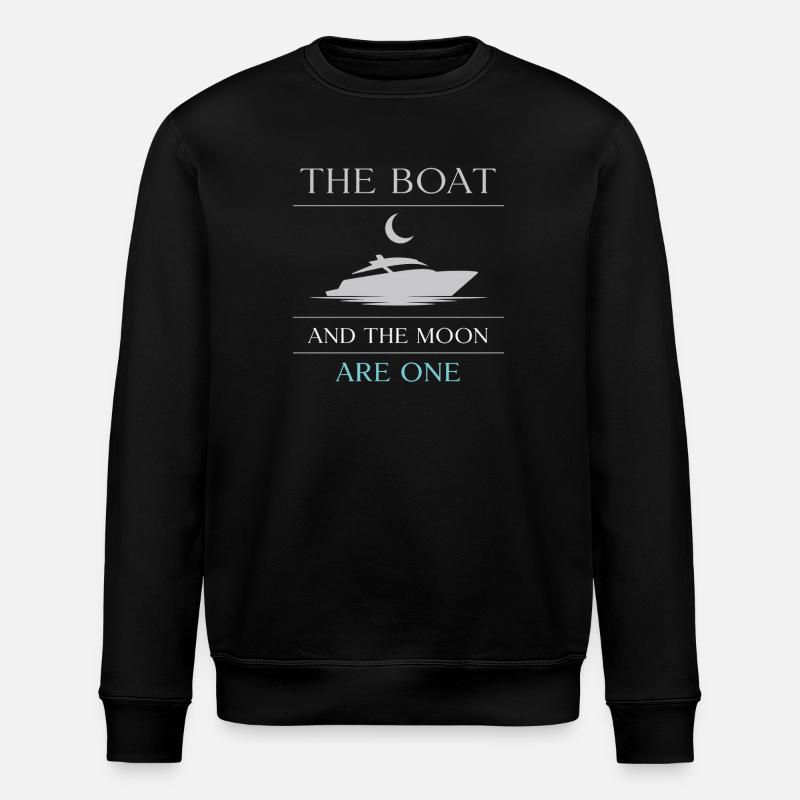 Night boating with - Stanley/Stella ROLLER Unisex Organic Sweatshirt - black