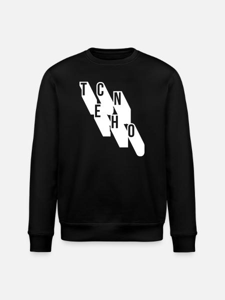 techno music geometric logo design - Stanley/Stella ROLLER Unisex Organic Sweatshirt - black