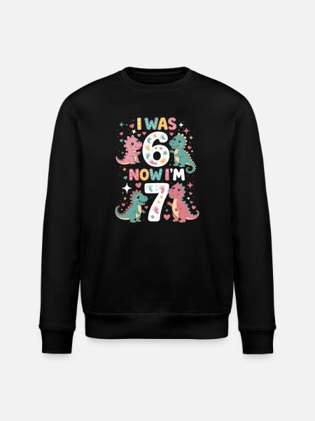 From six to seven dinosaurs - Stanley/Stella ROLLER Unisex Organic Sweatshirt - black
