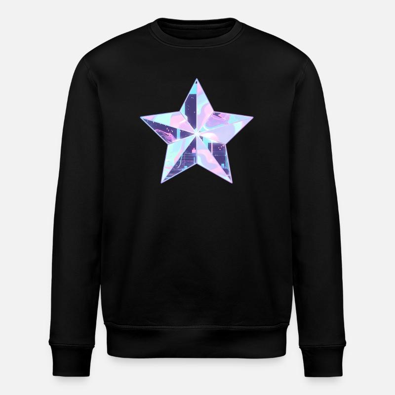 Pastel Star Neon Skyline - Stanley/Stella ROLLER Unisex Organic Sweatshirt - black