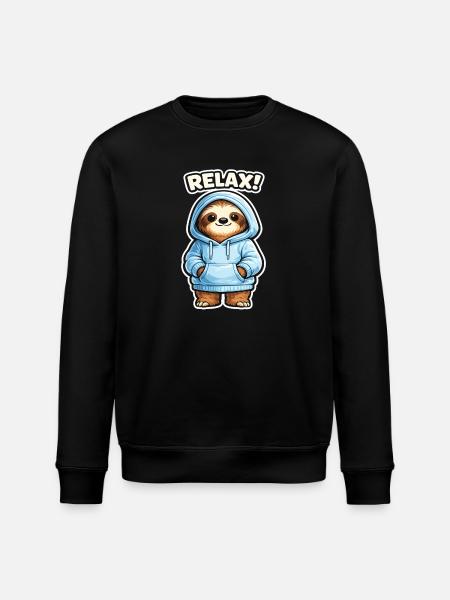 Relax Sloth Hoodie - Stanley/Stella ROLLER Unisex Organic Sweatshirt - black