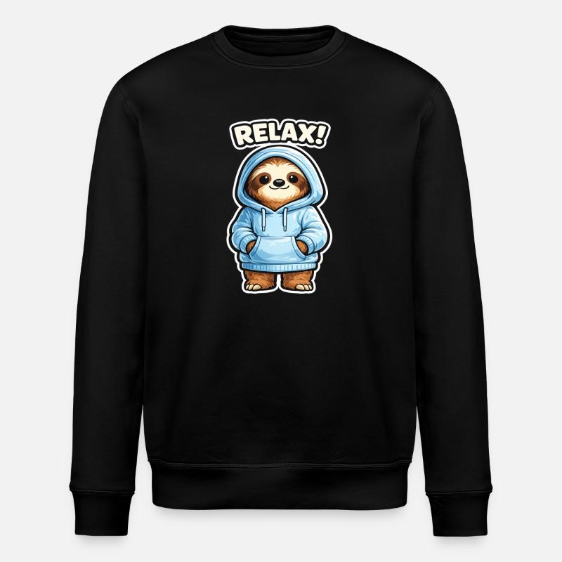 Sweat à capuche Relax Sloth - Sweat bio ROLLER Stanley/Stella Unisexe - noir