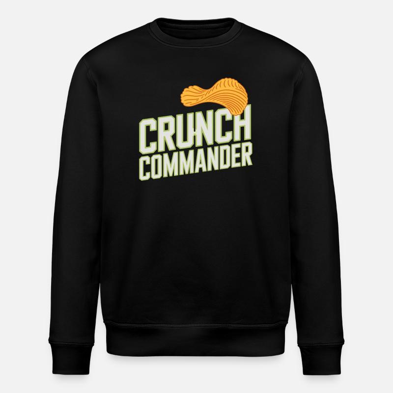 Crunch Commander Nibbler Chips Fan Snack - Stanley/Stella ROLLER Unisex Organic Sweatshirt - black