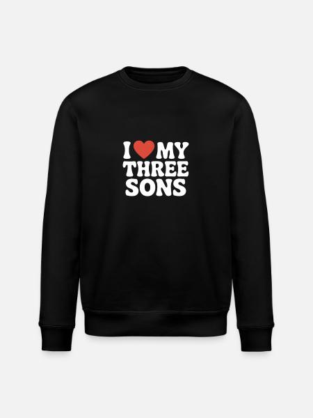 I love my three sons - Stanley/Stella ROLLER Unisex Organic Sweatshirt - black
