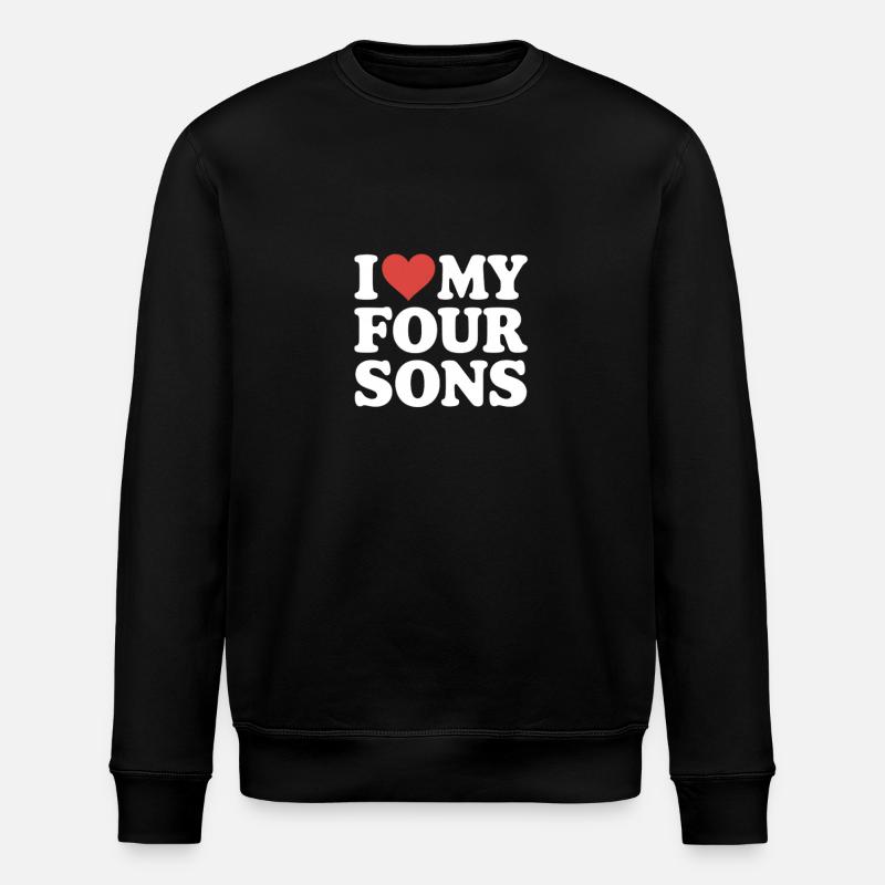 Ich liebe meine vier Söhne - Stanley/Stella Unisex Bio-Sweatshirt ROLLER - Schwarz