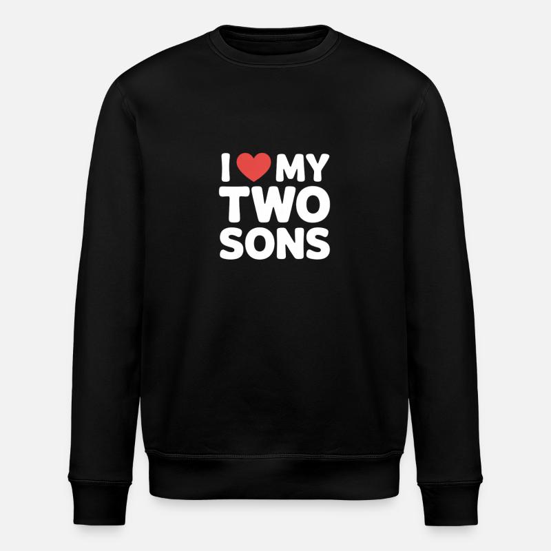 I Love my two sons - Stanley/Stella ROLLER Unisex Organic Sweatshirt - black
