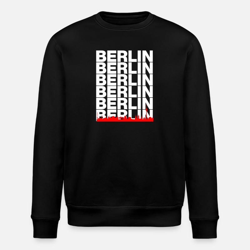 BERLIN SKYLINE, CAPITAL VIBES! WALL - Stanley/Stella ROLLER Unisex Organic Sweatshirt - black
