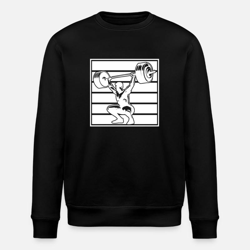 Powerlifting Bodybuilder Weightlifter Gym - Stanley/Stella ROLLER Unisex Organic Sweatshirt - black