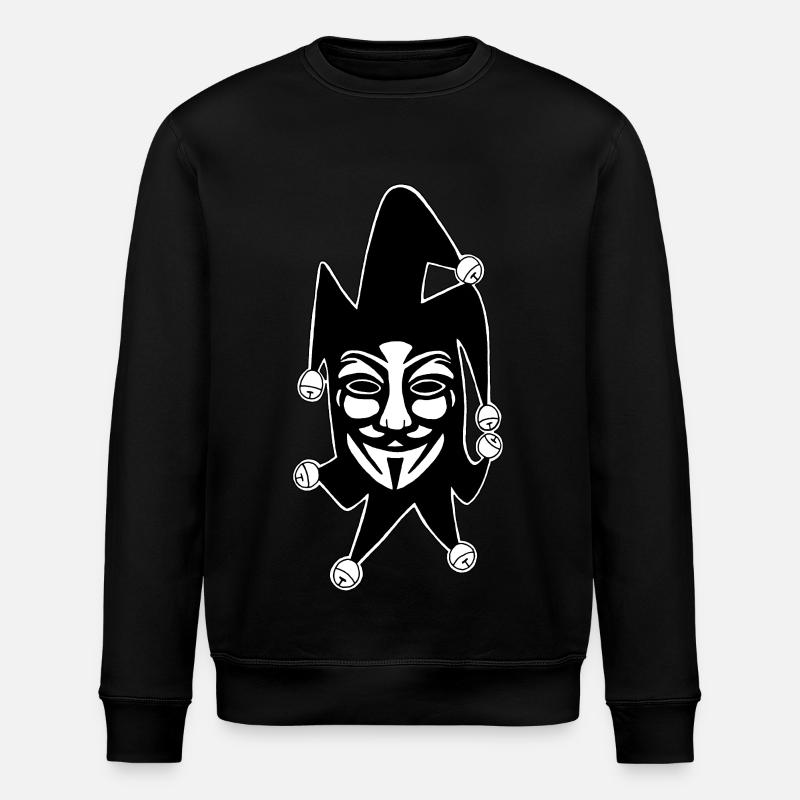Anonymous Jester - Stanley/Stella ROLLER Unisex Organic Sweatshirt - black