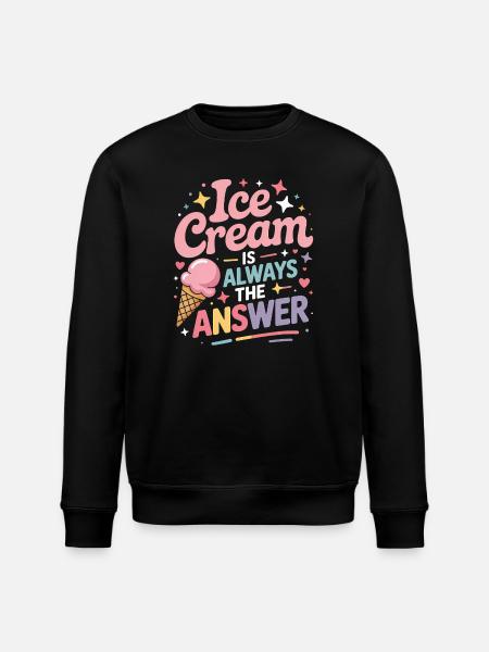 eiscreme Sprüche Eis Lustiges Kayak Geschenk - Stanley/Stella ROLLER Unisex Organic Sweatshirt - black
