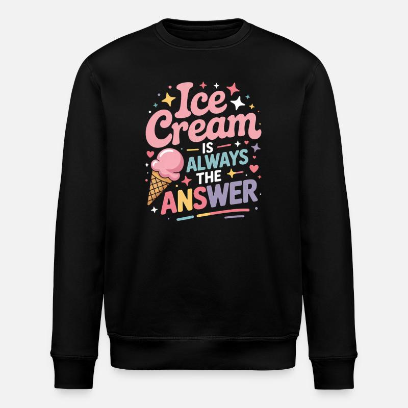 eiscreme Sprüche Eis Lustiges Kayak Geschenk - Stanley/Stella ROLLER Unisex Organic Sweatshirt - black