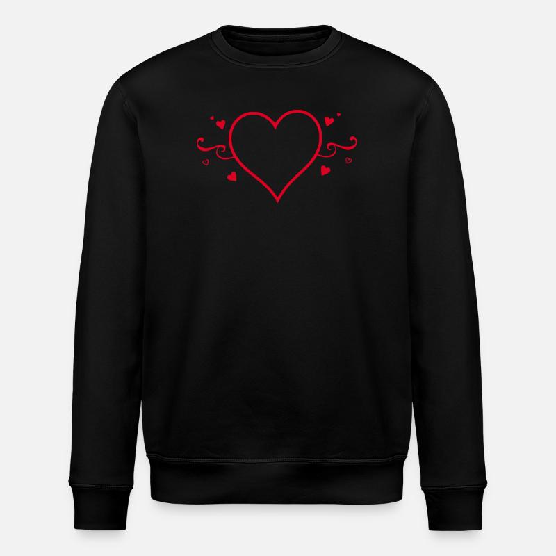 Saint-Valentin cœur rouge, st.valentin - Sweat bio ROLLER Stanley/Stella Unisexe - noir