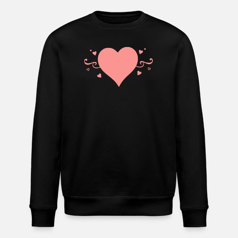 Saint-Valentin Cœur Rose, St.valentin - Sweat bio ROLLER Stanley/Stella Unisexe - noir