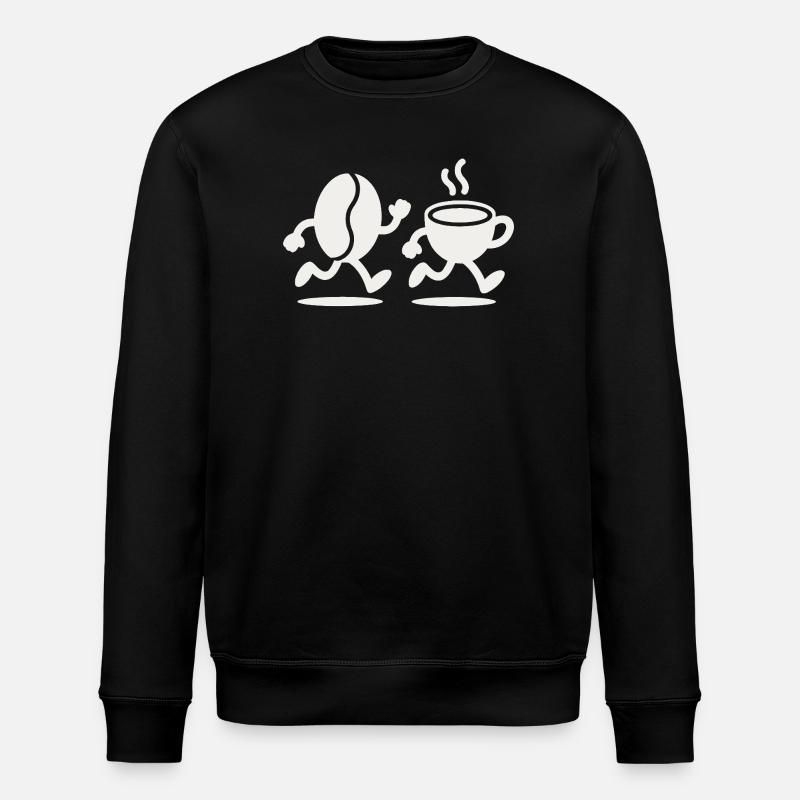 Koffein-Sprint: Bean & Cup Run - Stanley/Stella Unisex Bio-Sweatshirt ROLLER - Schwarz