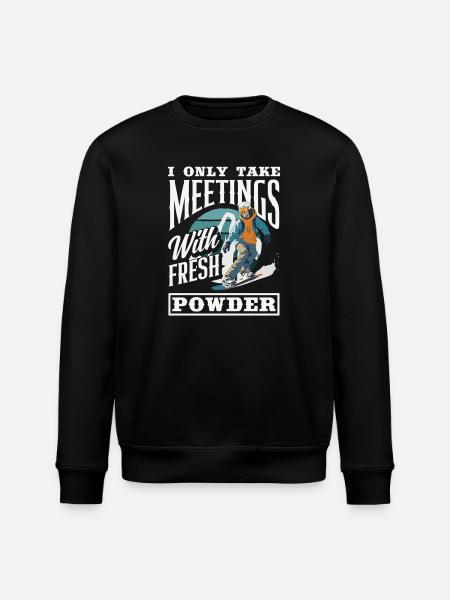 Snowboarding Snowboard Meeting Chairlift - Stanley/Stella ROLLER Unisex Organic Sweatshirt - black