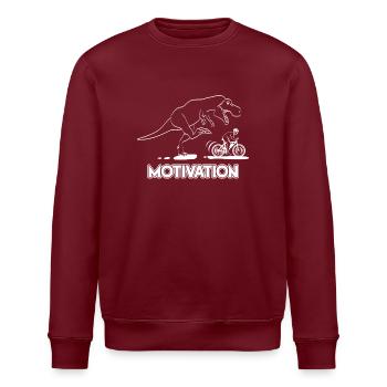 T-Rex Motivator & Cyclist - Stanley/Stella ROLLER Unisex Organic Sweatshirt - burgundy - Front - Nik (191cm)