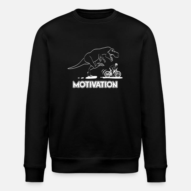 T-Rex Motivator & Radfahrer - Stanley/Stella Unisex Bio-Sweatshirt ROLLER - Schwarz