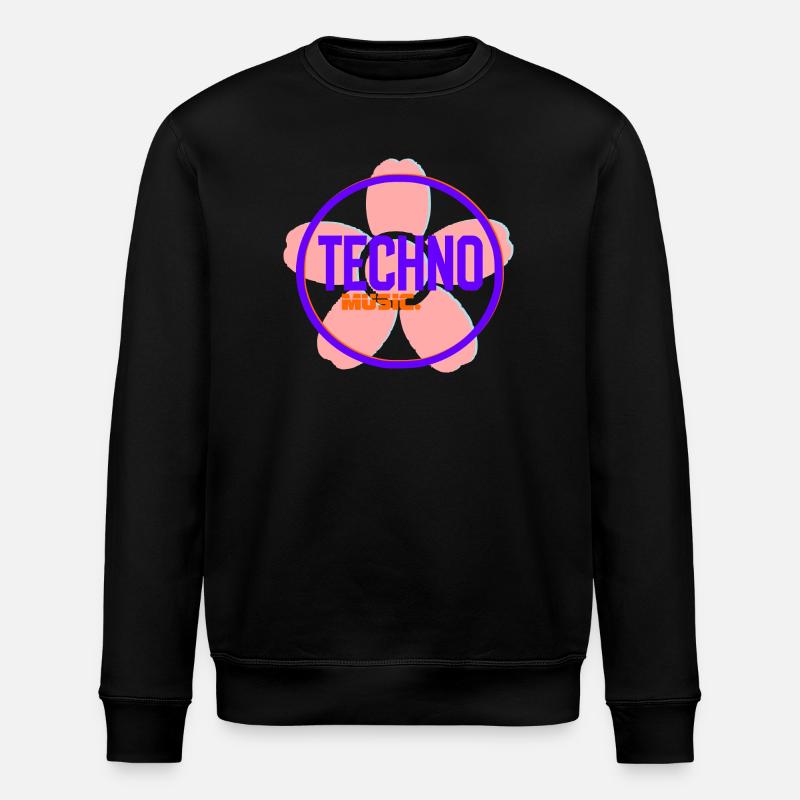 Techno Circle Neon Logo - Stanley/Stella ROLLER Unisex Organic Sweatshirt - black