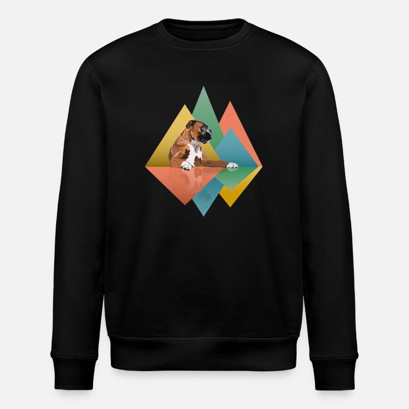 Boxer Dog Geometric - Sweat bio ROLLER Stanley/Stella Unisexe - noir