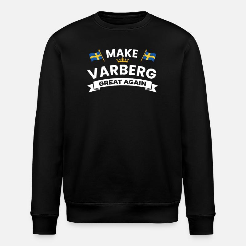 Varberg Pride Banner Emblem - Stanley/Stella ROLLER Unisex Organic Sweatshirt - black