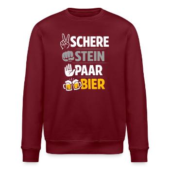 Schere, Stein paar Bier: Freundschaft & Bier - Stanley/Stella Unisex Bio-Sweatshirt ROLLER - Burgunderrot - Vorne - Nik (191cm)