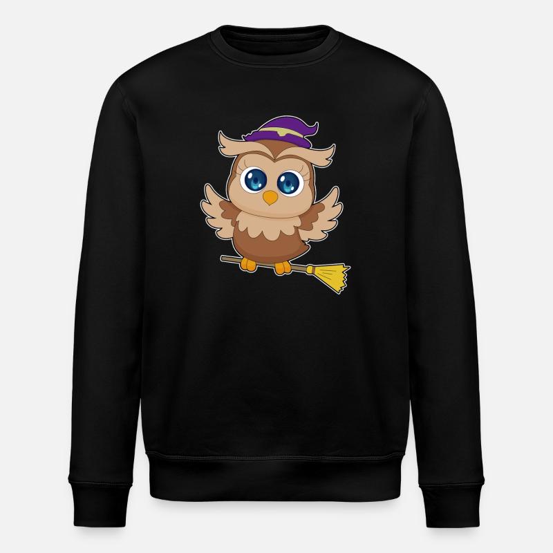 Eule Halloween Hexe - Stanley/Stella Unisex Bio-Sweatshirt ROLLER - Schwarz