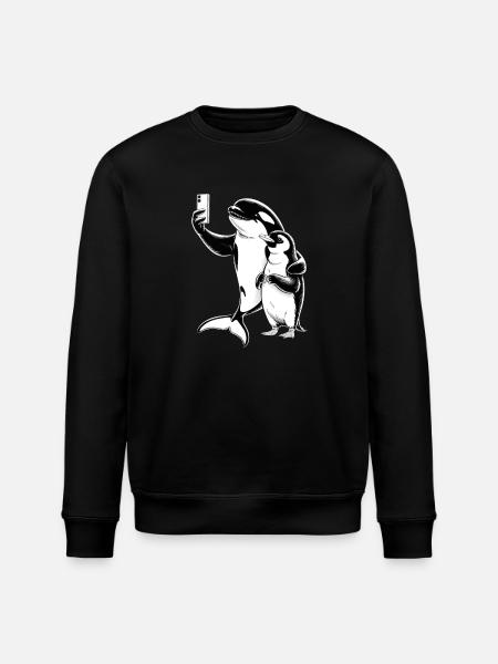 Orca and seal - Stanley/Stella ROLLER Unisex Organic Sweatshirt - black