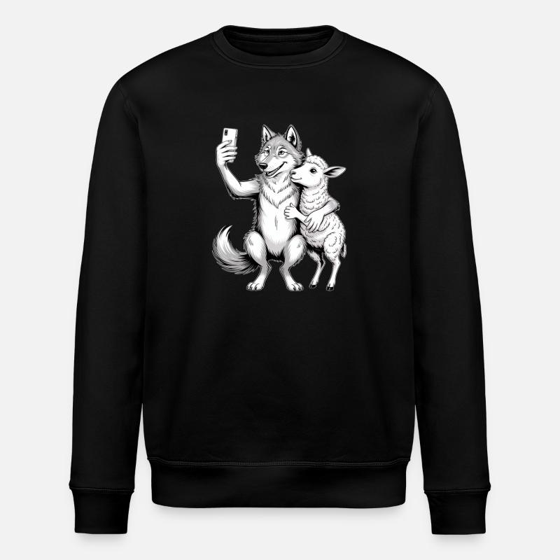 Wolf und Schaf  - Stanley/Stella Unisex Bio-Sweatshirt ROLLER - Schwarz