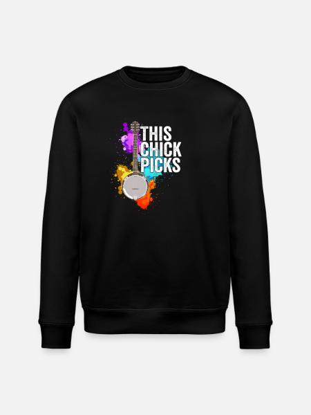 Banjo This Chick Picks - Stanley/Stella ROLLER Unisex Organic Sweatshirt - black