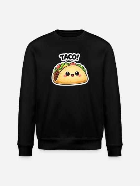 Kawaii taco with a cute face - Stanley/Stella ROLLER Unisex Organic Sweatshirt - black
