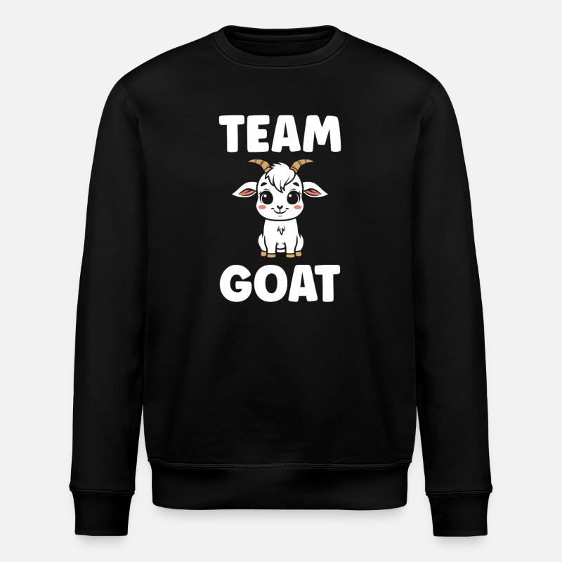 Team Goat Goat Cartoon - Stanley/Stella ROLLER Unisex Organic Sweatshirt - black