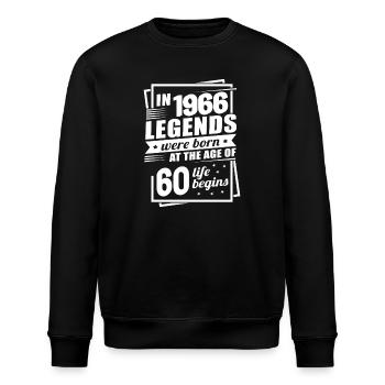 60 Geburtstag Jahrgang Legenden 1966 Retro Modern - Stanley/Stella Unisex Bio-Sweatshirt ROLLER - Schwarz - Vorne - Nik (191cm)